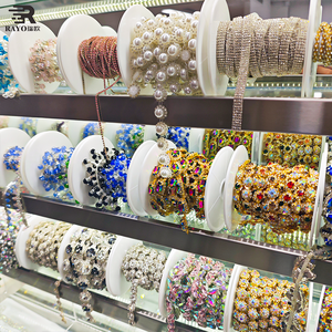 Trimming on <strong>Roll</strong> for Bridal Applique Wedding Belt Wholesale Price Starry Crystal Fringe Trim by the Yard Cup Chain Rhinestone - Product Image 1