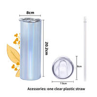 Stock entrepôt USA – Gobelets isothermes droits et fins en acier inoxydable blancs de 20 oz pour sublimation, avec paille et base en caoutchouc
