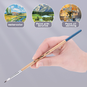 Zhuting 6 pièces Nylon cheveux acrylique peinture pinceau ensemble conception de forme différente pour les débutants <span class=keywords><strong>aquarelle</strong></span> peinture noir OEM Art fournitures - Product Image 5