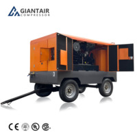 Compresseurs d'air à vis diesel rotatifs GIANTAIR durables, portables, à faible consommation de carburant, pour machines de forage lourdes, 8 bars, 185 CFM