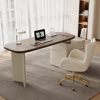 Bureau Classique pour Ordinateur, Meuble de Travail pour Appartement, Poste de Travail pour Employés, Table de Maquillage en MDF avec Tiroir pour Chambre à Coucher