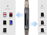 Lecteur de carte SD/MSD 3 en 1 avec ports USB 3.0 Type C Micro USB 2.0, pour Mac Windows Linux Ordinateurs portables Tablettes Smartphones avec OTG