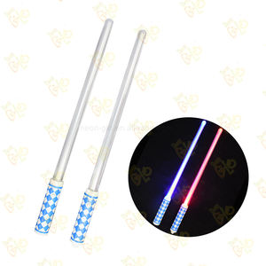 コスプレパーティー透明レーザーソード点滅ライトアップダブルソード子供と大人のためのプリントキューブ付きテーマパーティー - Product Image 4