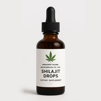Extrait liquide pur de Shilajit de l'Himalaya de l'usine OEM, gouttes de Shilajit purifiées naturellement, supplément d'acide fulvique de qualité alimentaire