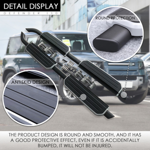 New 2pcs Running Board Nerf bar Pedal <strong>Protector</strong> Left Right Steel Side <strong>Steps</strong> Fits for Land Rover Defend 110 2020 - Product Image 3