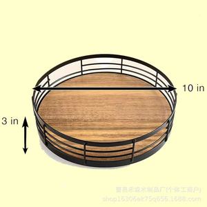 Kitchen cabinet <b>rotating</b> solid wood storage <b>rack</b> tray retro wooden <b>spice</b> turntable storage <b>rack</b> desktop sundries organizer - Product Image 4