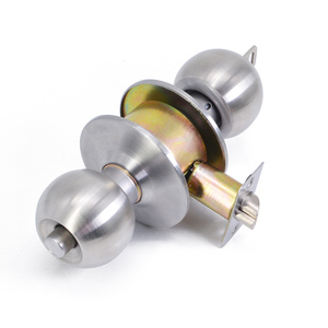 Perilla de puerta económica con cerradura Perilla de puerta de bola de acero inoxidable redonda con cerradura - Product Image 1