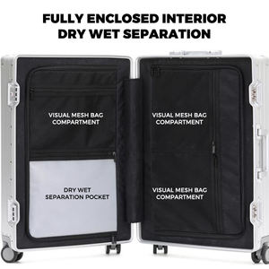 <span class=keywords><strong>Valigia</strong></span> di Lusso in Alluminio con Ruote Girevoli, Trolley Rigido in Metallo da 28 Pollici, Borsa da Viaggio Grande - Product Image 6