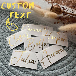 Autocollants personnalisés avec nom brillant, étiquettes nominatives sur mesure, effet feuille d'or - Product Image 1