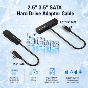 Cable <span class=keywords><strong>SATA</strong></span> <span class=keywords><strong>a</strong></span> USB, <span class=keywords><strong>Adaptador</strong></span> de Disco Duro USB-C/USB 3.0 <span class=keywords><strong>a</strong></span> <span class=keywords><strong>SATA</strong></span> III Compatible con Discos Duros y SSD de 2.5 y 3.5 Pulgadas con Alimentación CC - Product Image 1