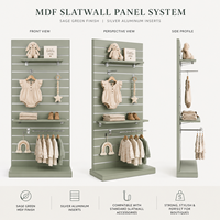 Panneau mural en MDF à lattes Yincheng Packaging/Yincheng Display Packaging, modèle YC-SWP-4X8-01, pour présentation de noix en magasin de sacs