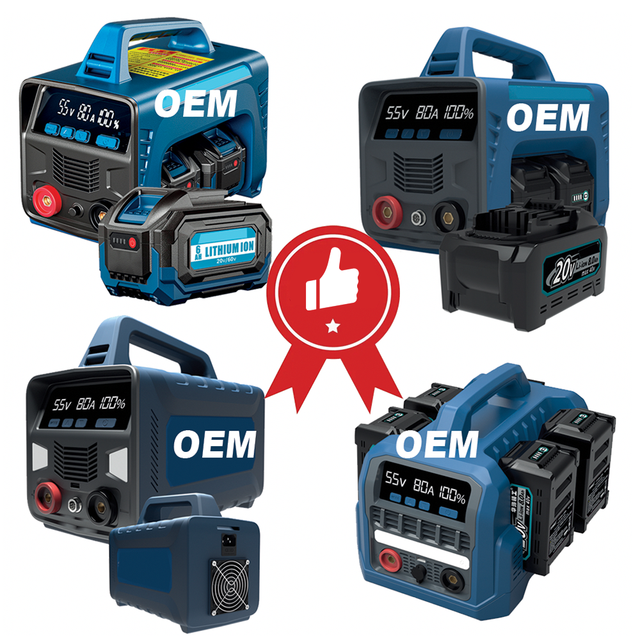160A Rechargeable Portable Cordless Wireless Battery Powered Inverter Welder Welding Machine with 4 Batteries LED Display