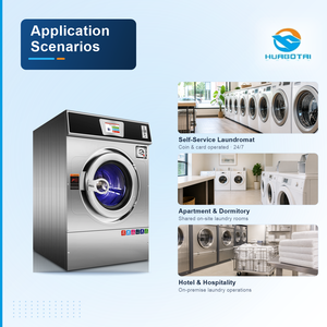 Lavadora-secadora <span class=keywords><strong>de</strong></span> carga frontal totalmente automática <span class=keywords><strong>de</strong></span> 33 kg, compacta, con ahorro <span class=keywords><strong>de</strong></span> agua, para hostales, con pago por código QR y operada con monedas. - Product Image 4