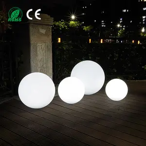 Outdoor PE Waterproof LED Luminous Stone Lights Solar Powered RGB Color Temperature Round Ball Garden Patio Decorative RGB