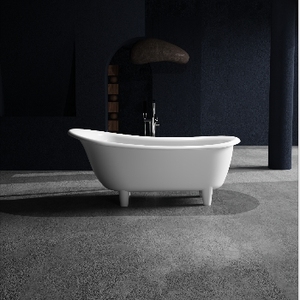 <span class=keywords><strong>Baignoire</strong></span> en pierre solide autoportante Watersion aux lignes épurées, parfaite pour les salles de bain contemporaines - Product Image 5