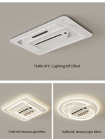 Ventilateur de plafond LED moderne en fer et acrylique avec télécommande, projection d'étoiles tendance, pour chambre et salon, moteur AC, intensité variable, 220V