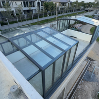 Pergola télescopique motorisée en aluminium et verre, rétractable, pour extérieur, abri de piscine, gazebo pour cour