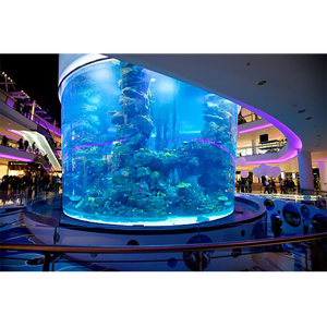 حوض أسماك أكريليك أسطواني خارجي مخصص من المصنع ، حوض سمك بحري كبير احترافي للغاية - Product Image 1