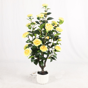 Fleurs artificielles Faux Bouquet Orchidée Fleurs Cymbidium Arrangement Bouquets Camélia Artificiel pour la Décoration de Mariage - Product Image 2