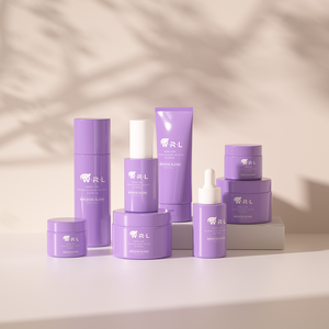 Sang trọng bán buôn cao cấp mỹ phẩm Kem Lotion chăm sóc da thủy tinh màu tím lọ chai bộ cho bao bì - Product Image 6