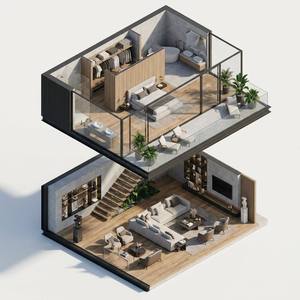Casa Modular Prefabricada de Lujo Lista para Enviar, Moderna, Blanca, de 2 Niveles, Tipo Contenedor, Espacio de Vivienda Portátil con Vistas Panorámicas - Product Image 3