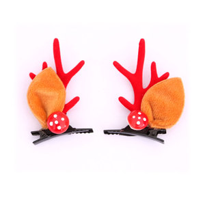 Christmas children's gift set: <b>Gold</b>-powdered stag antler hair clips, hair ornaments, Christmas <b>headbands</b>. - Product Image 5