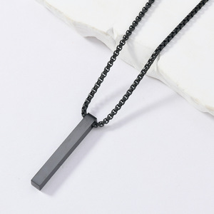 Collar Largo con Colgante Rectangular Geométrico, <span class=keywords><strong>Cadena</strong></span> Minimalista de Acero Inoxidable en Dorado, Plateado y Negro para Mujeres y Niñas, Ideal para Regalo - Product Image 5