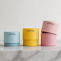 Tube en papier artisanal de luxe avec couvercle, personnalisable, pour emballage de bougies parfumées, de parfums et de cadeaux écologiques, avec impression de marque et design sur mesure.
