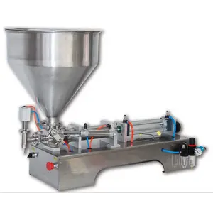 Brenu Pneumatic Horizontal Air Cylinder Driven Manual 1000ml Water Semi Automatic Bottle Filler Filling Machine For Liquid