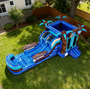 Vente de châteaux gonflables géants de la jungle, château gonflable South Beach 5-1 Combo, château gonflable en forme de palmier, château gonflable - Product Image 4