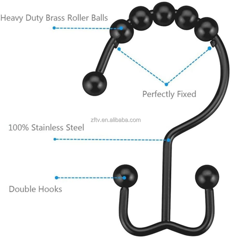 Shower Curtain Rings Hooks Stainless Steel