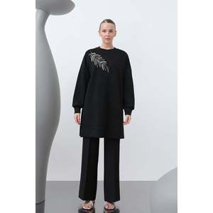Tunique pour femme avec broderie sur l'épaule - 10629TNK - NOIR - Product Image 3