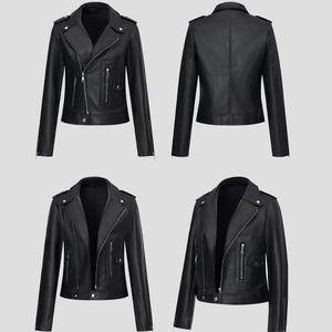 <span class=keywords><strong>Chaqueta</strong></span> de Cuero Sintético para Mujer, Estilo Motero, Vegana, con Soporte para Muestras - Product Image 2