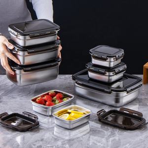 Boîte à lunch <span class=keywords><strong>rectangulaire</strong></span> en acier inoxydable avec couvercle en PP boîte de stockage de nourriture <span class=keywords><strong>thermos</strong></span> pour la maison vente en gros - Product Image 5