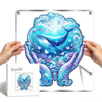 Puzzle décoratif de bureau tendance en bois avec cadre flottant en acrylique – Cadeau directement de l'usine