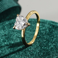 Bijouterie fine en plaqué or 14 carats, bague en moissanite taillée en cœur, bague de fiançailles tendance, bagues de mariage avec certificat GRA, vente en gros