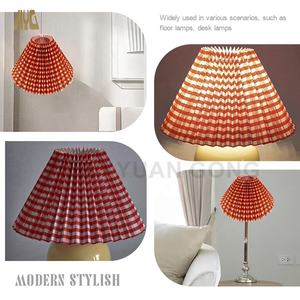 Abat-jour minimaliste moderne en feuille de PVC, couverture de lampe de table, <span class=keywords><strong>tissu</strong></span> <span class=keywords><strong>origami</strong></span> plissé, design à carreaux pour chambre à coucher, intérieur - Product Image 6