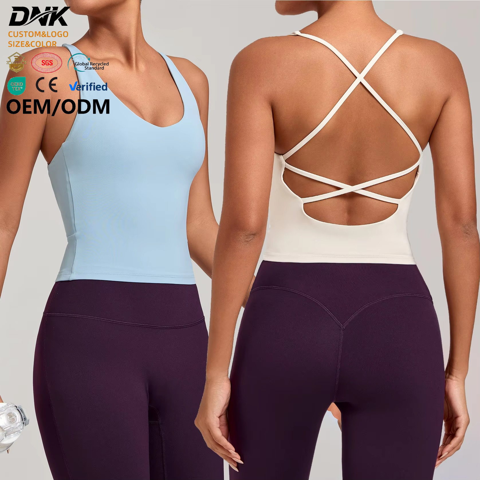 Q024S With Padded Cross Back High Support Yoga Tops U Neck Slim Athletic Tops Quick Dry Comfortable Sport Bra Top Fitness