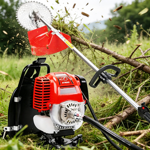 Débroussailleuse à dos rouge 4 temps pour la coupe des mauvaises herbes, haute productivité, utilisation en extérieur - Product Image 1