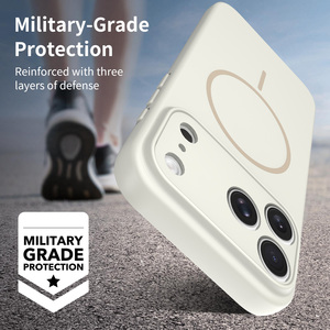 Nuova Cover Magnetica per <span class=keywords><strong>iPhone</strong></span> 17 Pro Max in Tinta Unita con Finitura Effetto Pelle Beige Chiaro e Protezione Lente con Fori di Precisione - Product Image 6