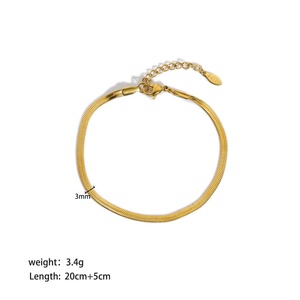 2024 Bracelet <span class=keywords><strong>de</strong></span> <span class=keywords><strong>cheville</strong></span> en acier inoxydable <span class=keywords><strong>de</strong></span> haute qualité plaqué <span class=keywords><strong>or</strong></span> 18 carats chaîne en os <span class=keywords><strong>de</strong></span> serpent chaîne sans ternir chaîne à chevrons - Product Image 6