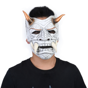 Máscara de <span class=keywords><strong>Samurai</strong></span>, Cosplay Japonés, Látex, Horror, Anime, Máscara Facial, Terrorífica, Halloween, Navidad, Máscaras de Disfraces - Product Image 1