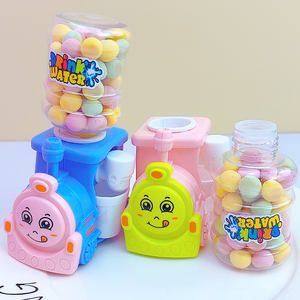 Mini dispensador de agua de plástico con forma de cabeza de tren de dibujos animados, dulces de goma/bollos, prensa de aperitivos, sabor a frutas/verduras, Mini bollos al por mayor - Product Image 6