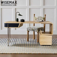 WISEMAX FURNITURE Bureau de direction en bois massif de style nordique moderne pour hôtel, villa, bureau