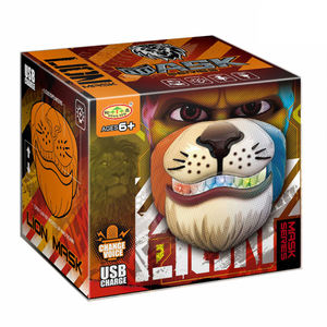 Chenhai SamToyCn pengganti suara Lion masker anak-anak interaksi mulut plastik Headgear pesta masker mainan dengan cahaya dan USB - Product Image 6