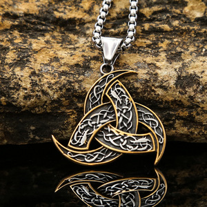 Yunnique-collar con colgante de acero inoxidable con tótem solar vikingo, diseño geométrico unisex, joyería de regalo - Product Image 1