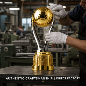 Trophée de football en métal plaqué or sur mesure, <span class=keywords><strong>ballon</strong></span> de football plaqué or 24 carats pour les ligues, les clubs et les événements - Product Image 2