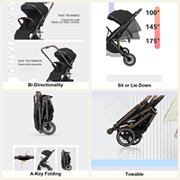 Poussette de voyage pliable pour bébés, siège bidirectionnel (assis ou couché) et poussette compacte tractable pour l'extérieur – Direct Usine