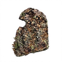 Ensemble chapeau et masque camouflage en polyester, motif feuille 3D, chasse en plein air, tactique, toutes saisons
