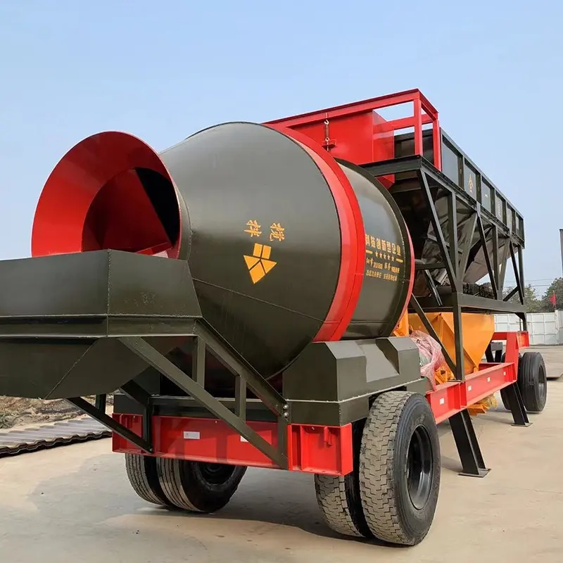 China Mini Portable Ready Mobile Concrete Drum Mixing Plant For Sale In Nigeria